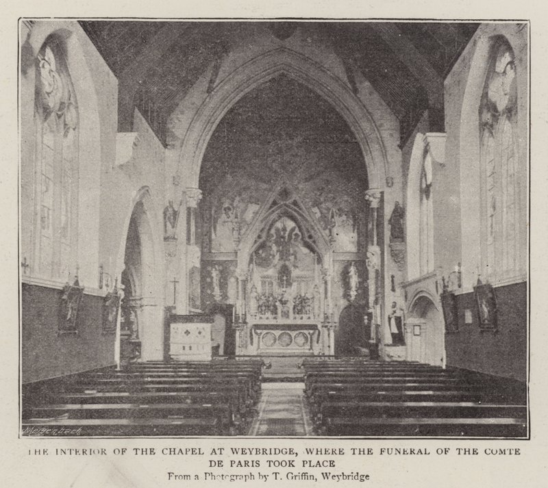The Interior of the Chapel at Weybridge, Where the Funeral of the Comte de Paris Took Place by English Photographer