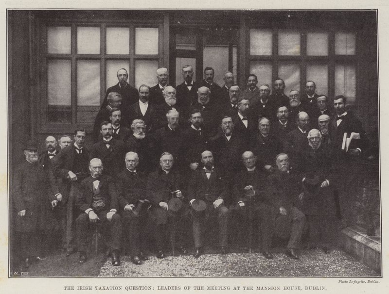 The Irish Taxation Question, Leaders of the Meeting at the Mansion House, Dublin by English Photographer