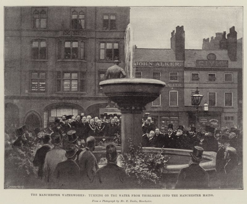 The Manchester Waterworks, Turning on the Water from Thirlmere into the Manchester Mains by English Photographer