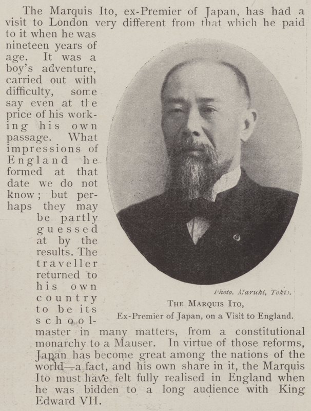 The Marquis Ito, Ex-Premier of Japan, on a Visit to England by English Photographer