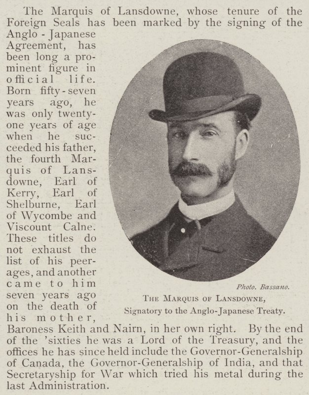 The Marquis of Lansdowne, Signatory to the Anglo-Japanese Treaty by English Photographer