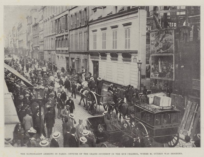 The Nationalist Arrests in Paris, Offices of the Grand Occident in the Rue Chabrol, Where M Guerin Was Besieged by English Photographer