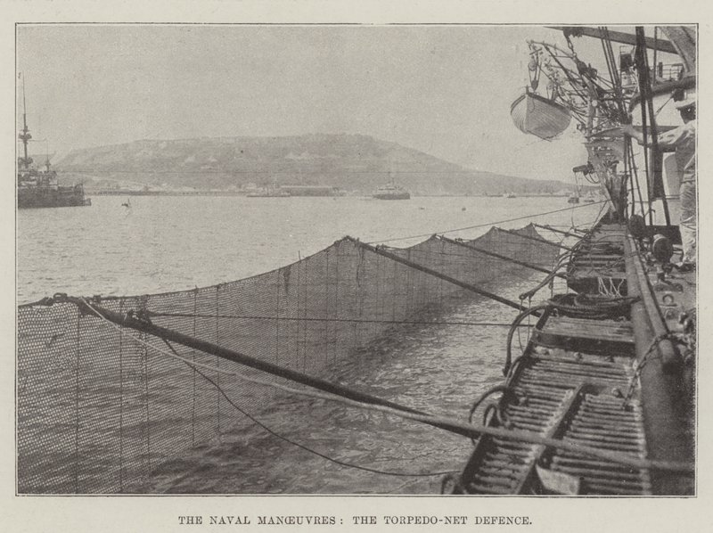 The Naval Manoeuvres, the Torpedo-Net Defence by English Photographer