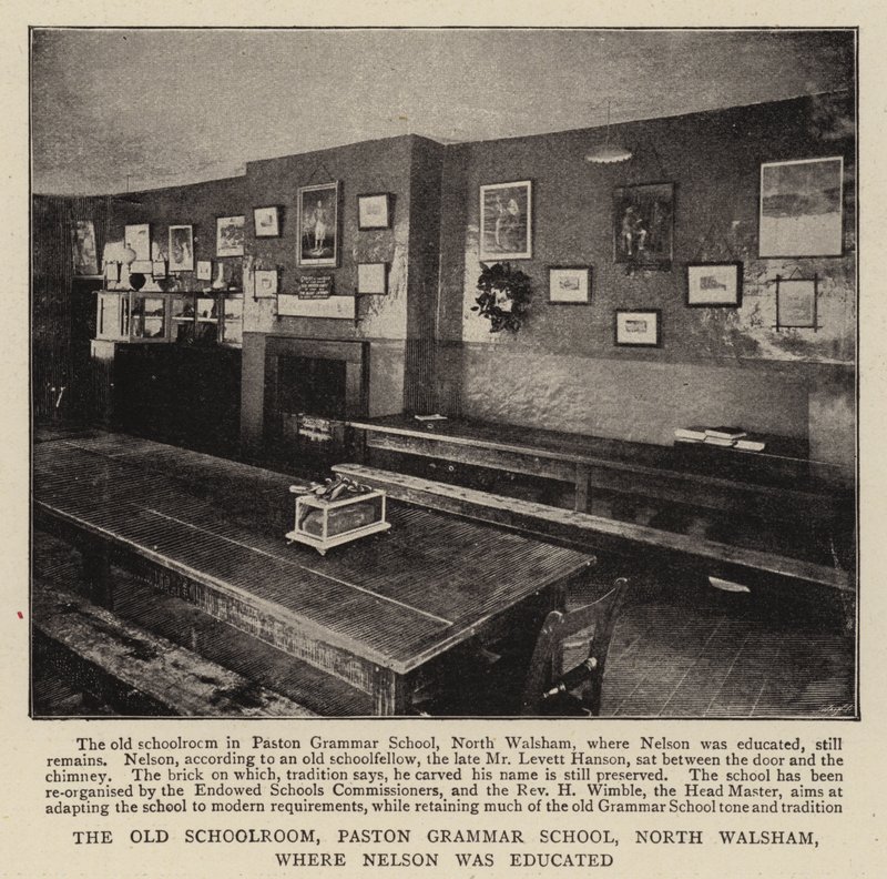 The Old Schoolroom, Paston Grammar School, North Walsham, where Nelson was educated by English Photographer