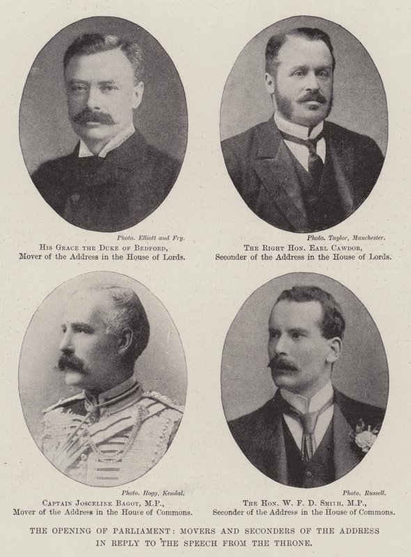 The Opening of Parliament, Movers and Seconders of the Address in Reply to the Speech from the Throne by English Photographer