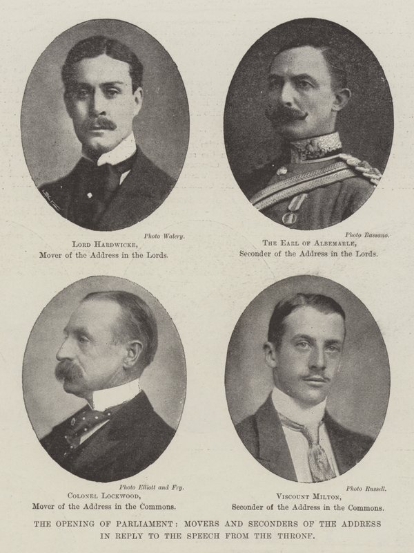 The Opening of Parliament, Movers and Seconders of the Address in Reply to the Speech from the Throne by English Photographer