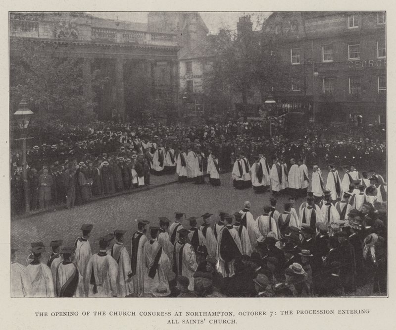 The Opening of the Church Congress at Northampton, 7 October, the Procession Entering All Saints Church by English Photographer