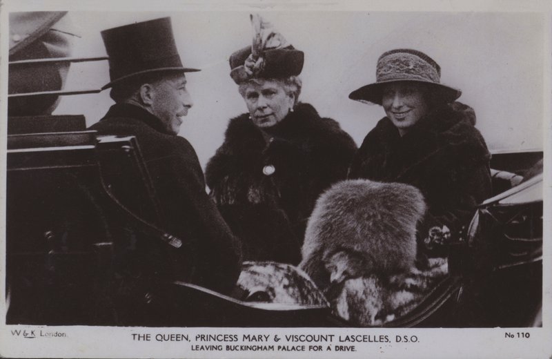 The Queen, Princess Mary and Viscount Lascelles, DSO by English Photographer
