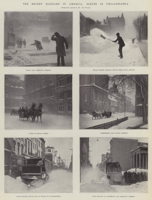 The Recent Blizzard in America, Scenes in Philadelphia by English Photographer