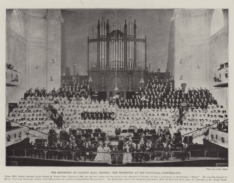 The Reopening of Colston Hall, Bristol, the Orchestra at the Inaugural Performance by English Photographer