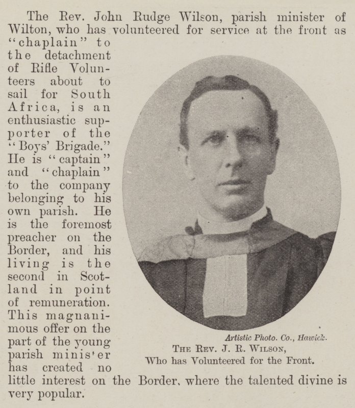 The Reverend J. R. Wilson, who has volunteered for the Front by English Photographer