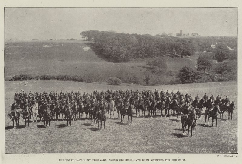 The Royal East Kent Yeomanry, whose Service have been accepted for the Cape by English Photographer