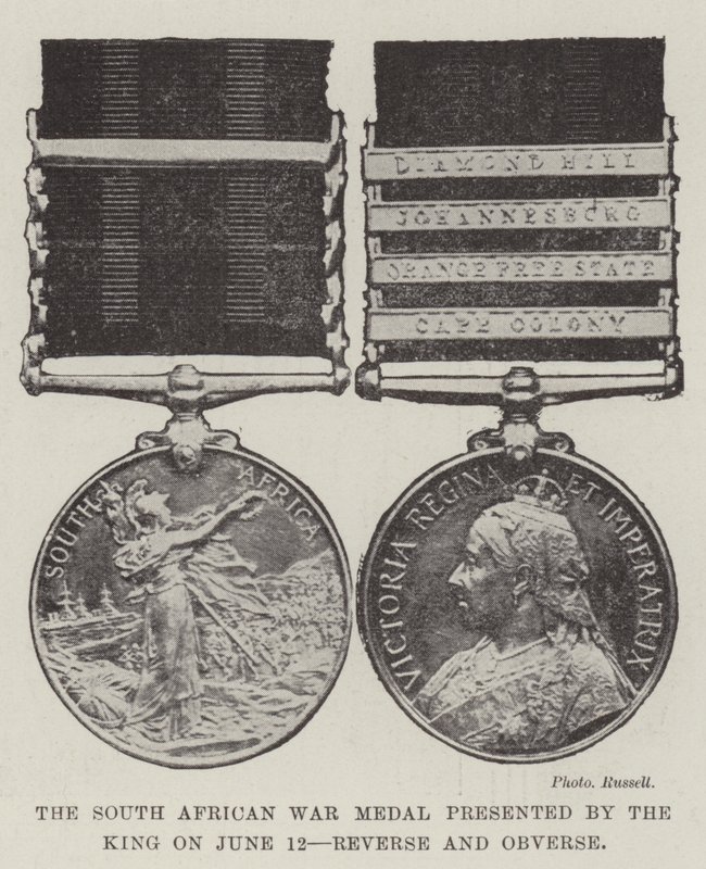 The South African War Medal presented by the King on 12 June by English Photographer