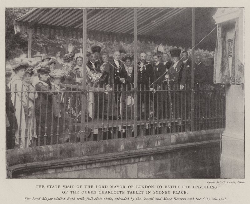 The State Visit of the Lord Mayor of London to Bath, the Unveiling of the Queen Charlotte Tablet in Sydney Place by English Photographer