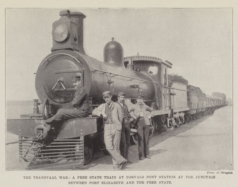 The Transvaal War, a Free State Train at Norvals Pont Station at the Junction between Port Elizabeth and the Free State by English Photographer