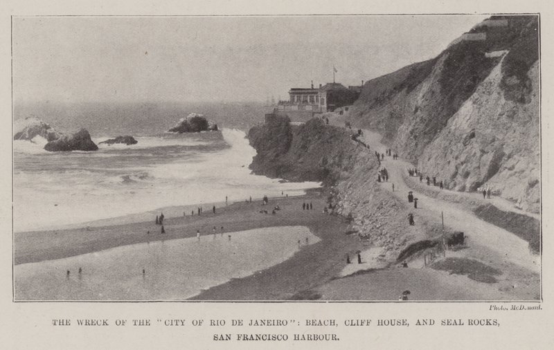 The Wreck of the City of Rio de Janeiro, Beach, Cliff House, and Seal Rocks, San Francisco Harbour by English Photographer