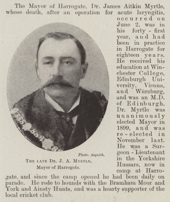 The late Dr J A Myrtle, Mayor of Harrogate by English Photographer