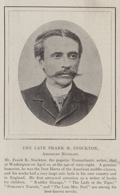 The Late Frank R Stockton, American Novelist by English Photographer