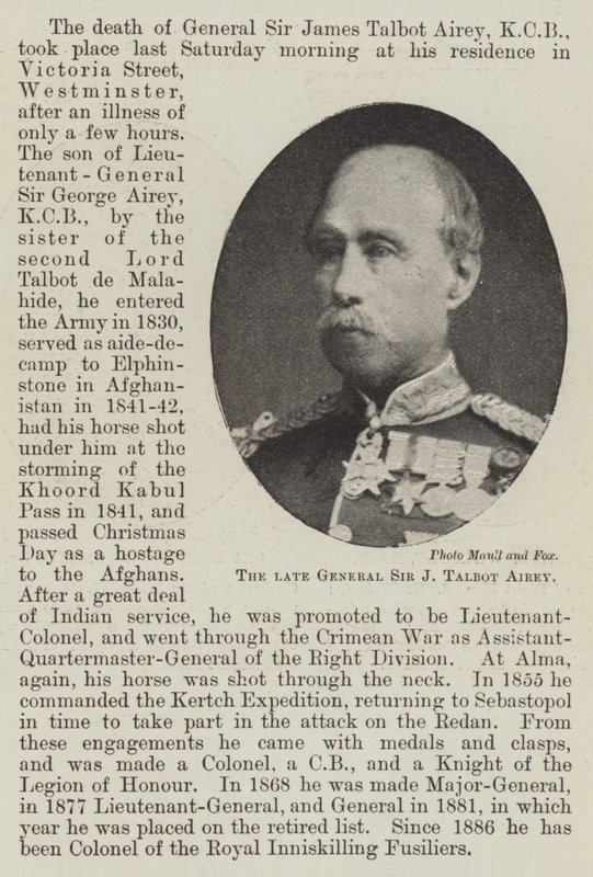 The Late General Sir J Talbot Airey by English Photographer