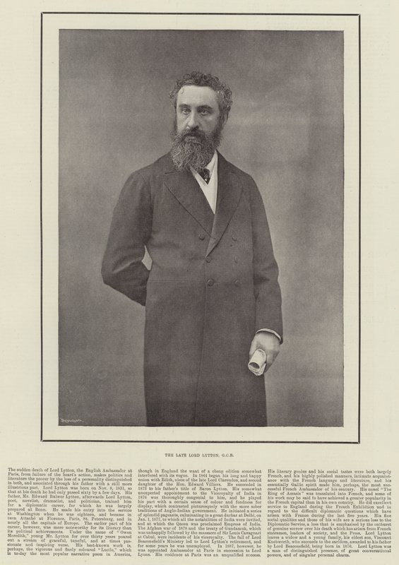 The late Lord Lytton, GCB by English Photographer