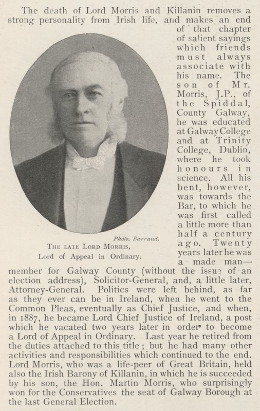 The Late Lord Morris, Lord of Appeal in Ordinary by English Photographer