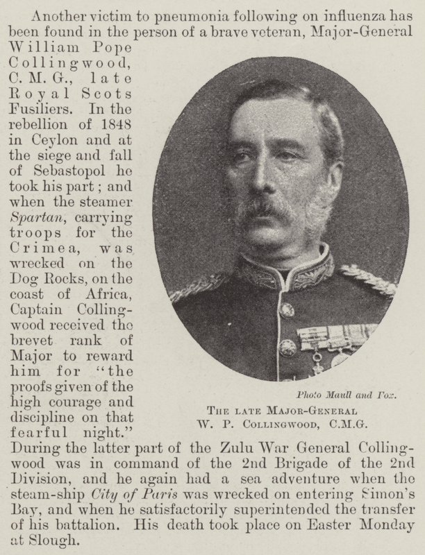 Major-General W P Collingwood, CMG by English Photographer