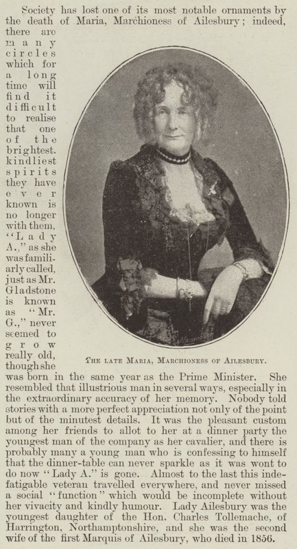 The late Maria, Marchioness of Ailesbury by English Photographer