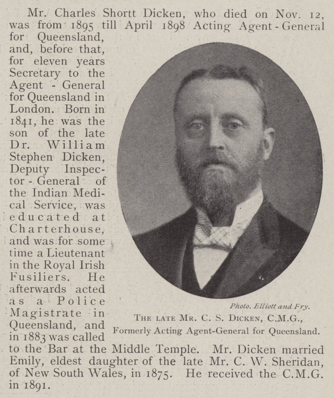 The Late Mr. C. S. Dicken, CMG, Formerly Acting Agent-General for Queensland by English Photographer