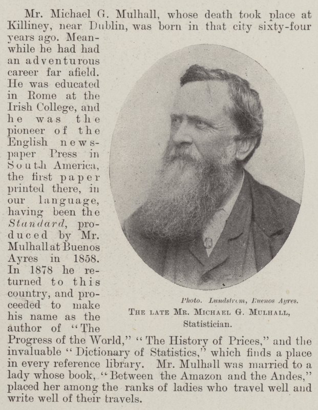 The late Mr Michael G Mulhall, Statistician by English Photographer