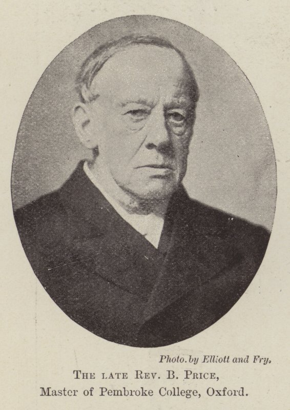 The Late Reverend B Price, Master of Pembroke College, Oxford by English Photographer