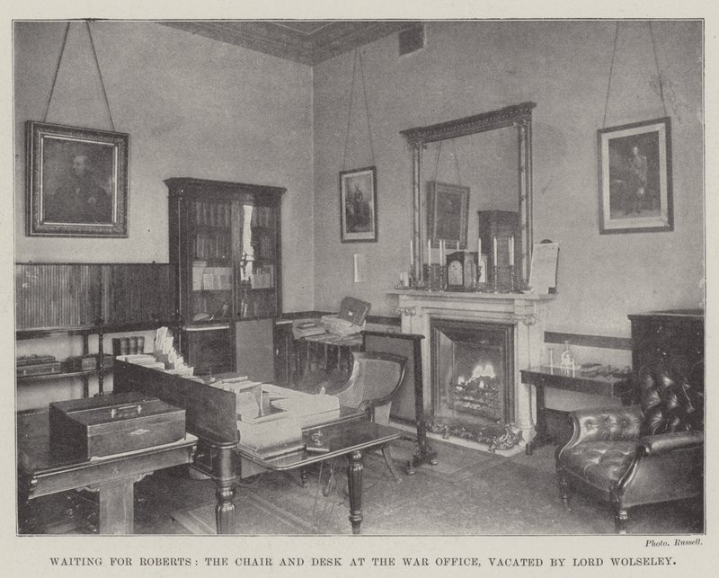 Waiting for Roberts, the Chair and Desk at the War Office, Vacated by Lord Wolseley by English Photographer