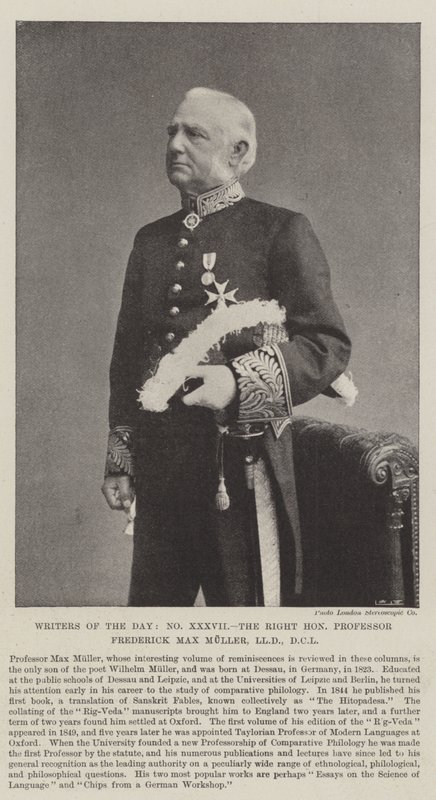 Writers of the Day, the Right Honourable Professor Frederick Max Muller by English Photographer