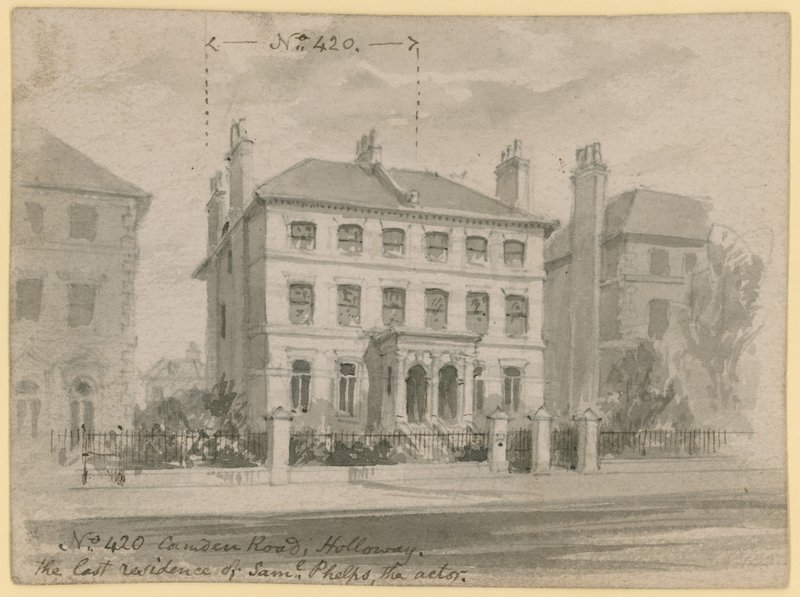 420 Camden Road, Holloway, the Last Residence of Samuel Phelps, the Actor by English School