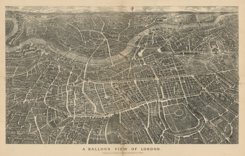 A Balloon View of London (Viewed from North) by English School