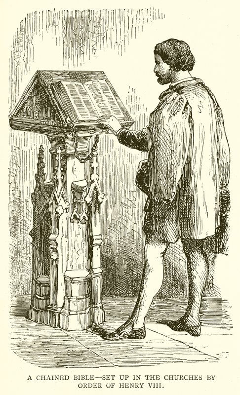 A Chained Bible—Set up in the Churches by Order of Henry VIII by English School