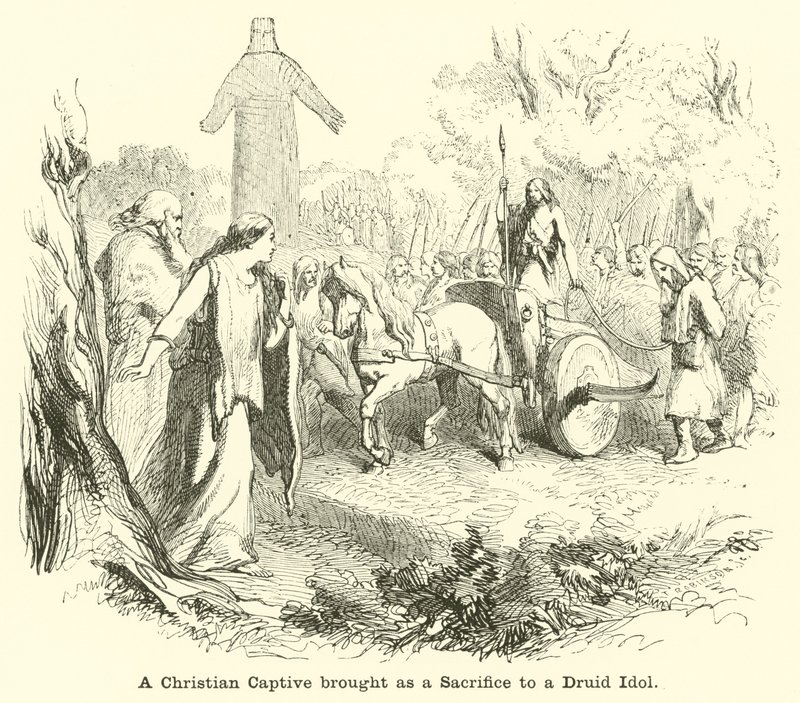 A Christian Captive Brought as a Sacrifice to a Druid Idol by English School
