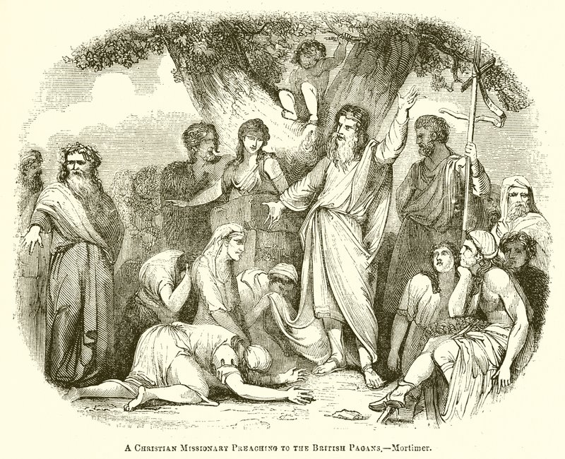 A Christian Missionary Preaching to the British Pagans.--Mortimer by English School