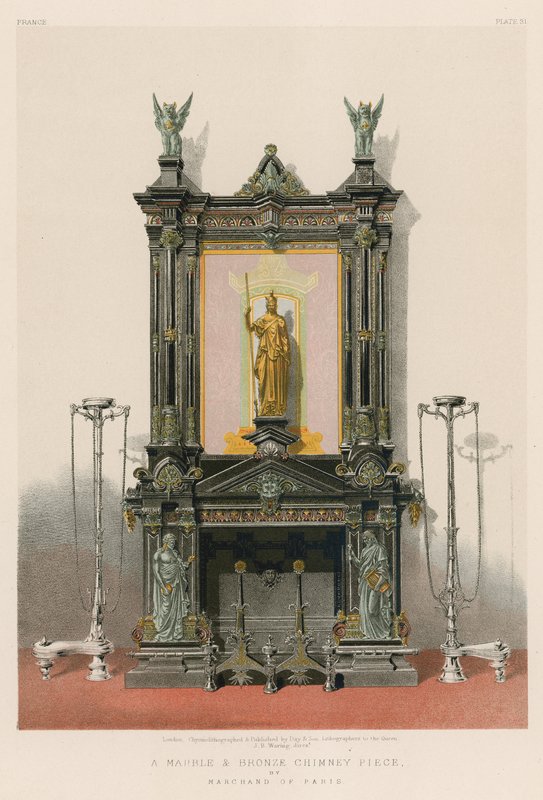A Marble and Bronze Chimney Piece by Marchand of Paris by English School