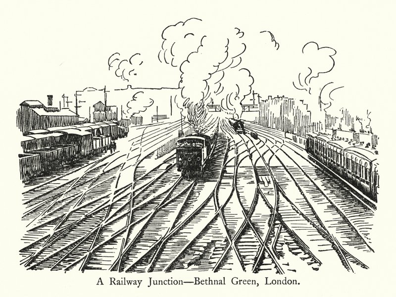 A Railway Junction, Bethnal Green, London by English School