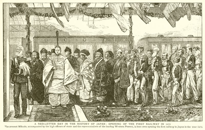 A Red-Letter Day in the History of Japan: Opening of the First Railway in 1872 by English School