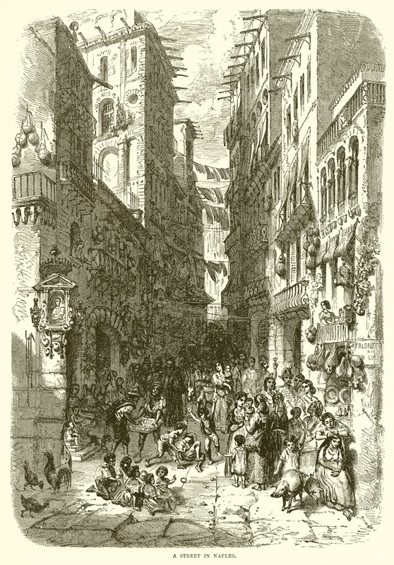 A Street in Naples by English School