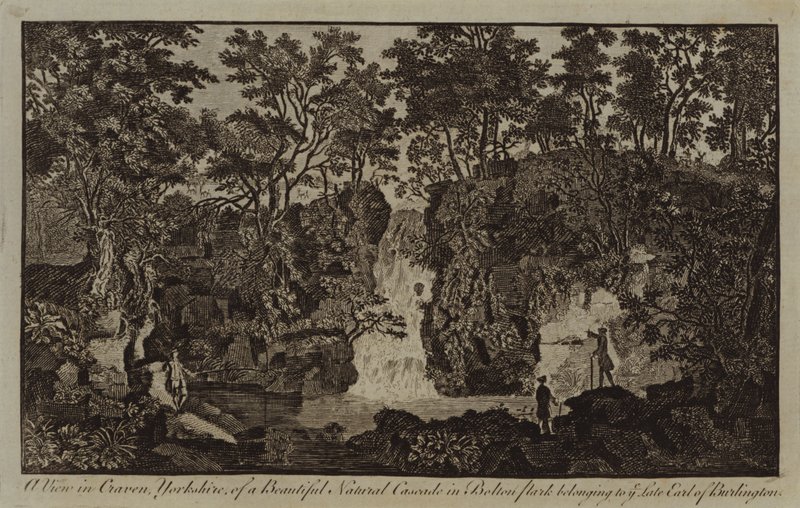 A View in Craven, Yorkshire, of a Beautiful Natural Cascade in Bolton Park belonging to the Late Earl of Burlington by English School