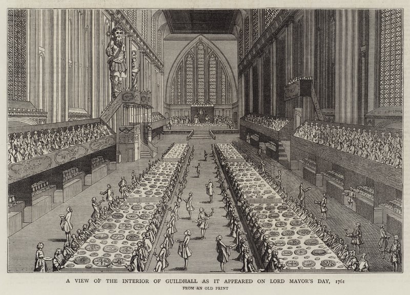 A View of the Interior of Guildhall as it appeared on Lord Mayor