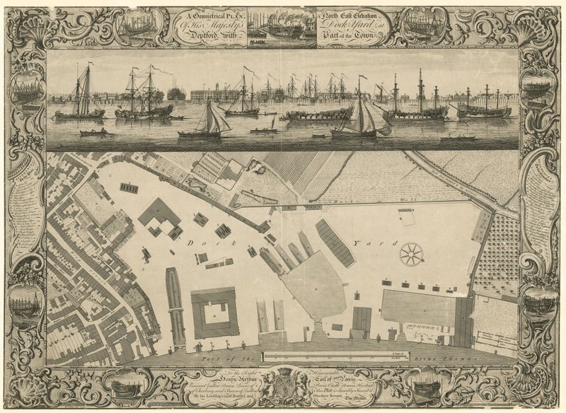 A Geometrical Plan and North East Elevation of His Majesty