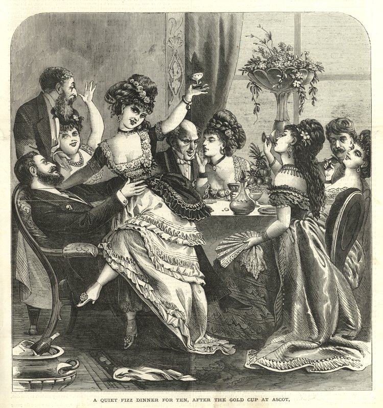 A Quiet Fizz Dinner for Ten, After the Gold Cup at Ascot by English School