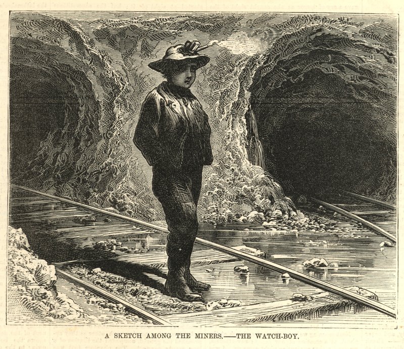 A sketch among the miners - The Watch-Boy by English School