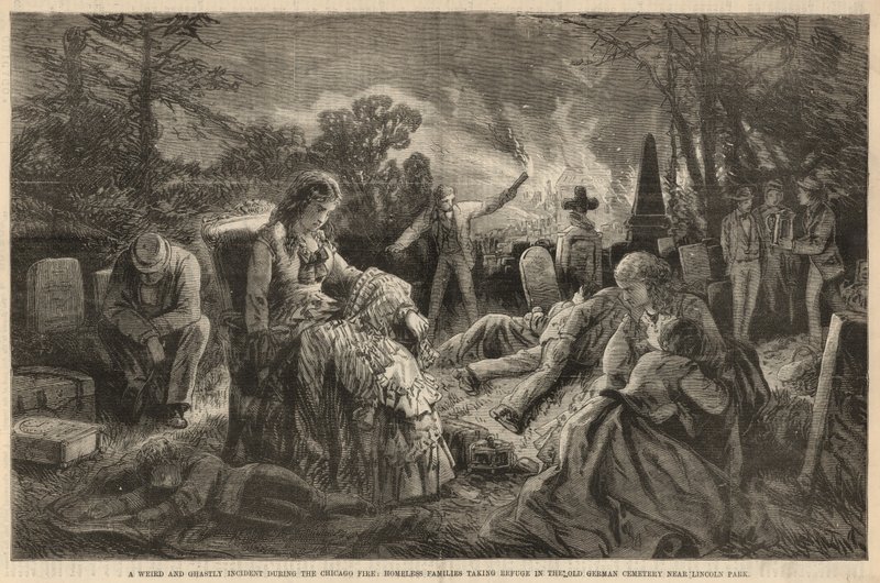 A Weird and Ghastly Incident During the Chicago Fire by English School