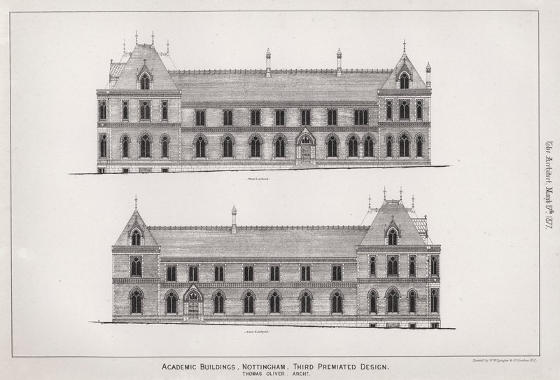 Academic Buildings, Nottingham, Third Premiated Design by English School