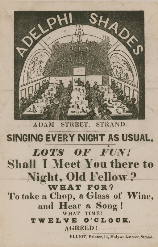 Advert for Adelphi Shades, Adam Street, Strand by English School