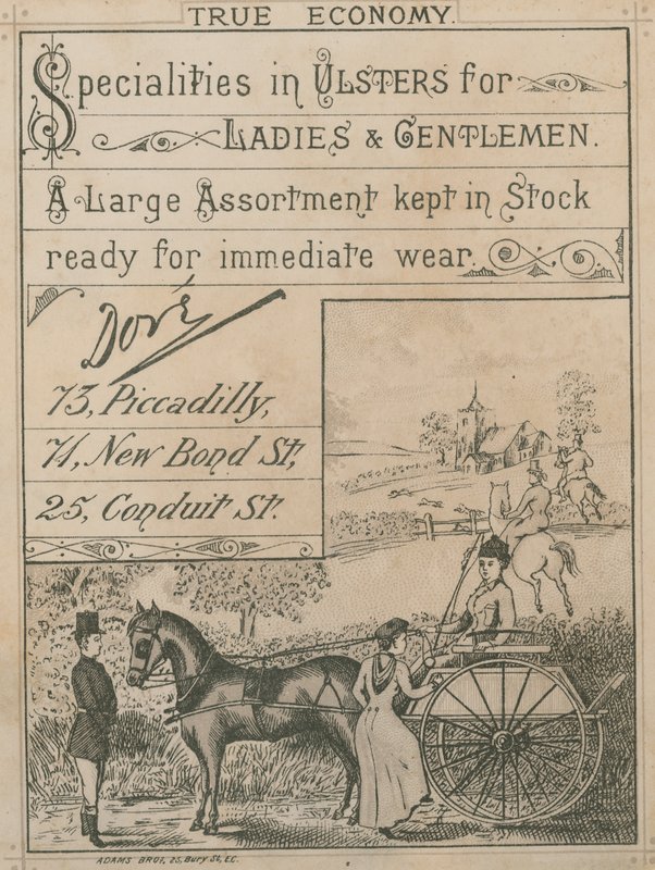 Advert for Dore, Manufacturers of Ulsters by English School
